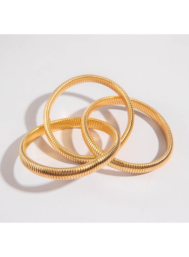 حقل مجموعة أساور Golden Designer للارتداء المتراكم والمتقاطع، 3 قطع - Image 3