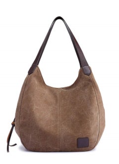Women's Canvas Bag, Multi Pocket Shoulder Bag for Shopping, Travel, Work and Daily Use, Canvas Tote Purse