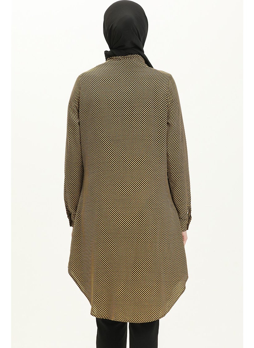 Sefa Merve Viscose Printed Tunic 2554-01 Mustard  - Image 5