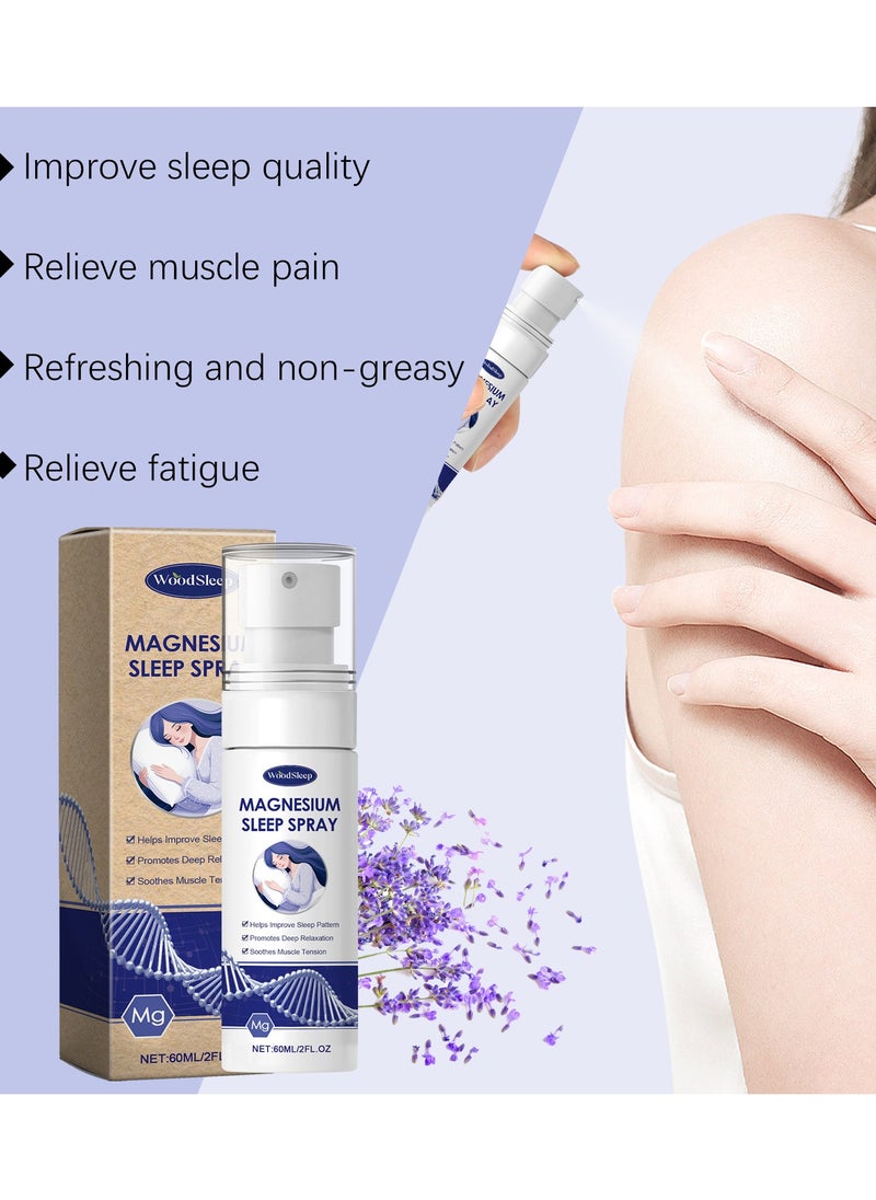 WoodSleep - Pure Magnesium Oil Spray 。Spray High Strength Magnesium Spray Energy Boost Sleep Muscle Ache and Stress Relief Improve Sleep Leg and Joint Care Reduce ItchingBody Odor Reduction Topical  Feet and Body - Image 1
