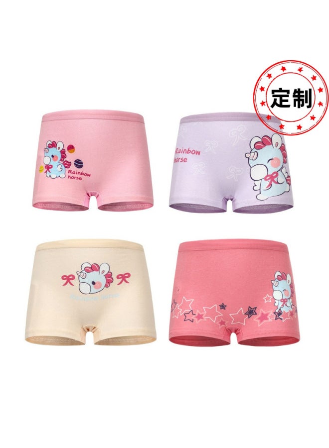 New Children's Underwear Pure Cotton Cartoon Girls' Panties, Breathable And Comfortable, Middle And Big Girls' Triangle Briefs, Custom Processing