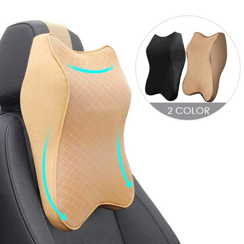 TRIVYOM Car Seat Back Head Rest Memory Foam Pillow, Car Neck Rest Cushion - Durable Neck Pillow with Breathable & Removable Cover, Driver Comfortable Neck Pain Relief for Long Drive (Black, Pack of 1) - Image 3