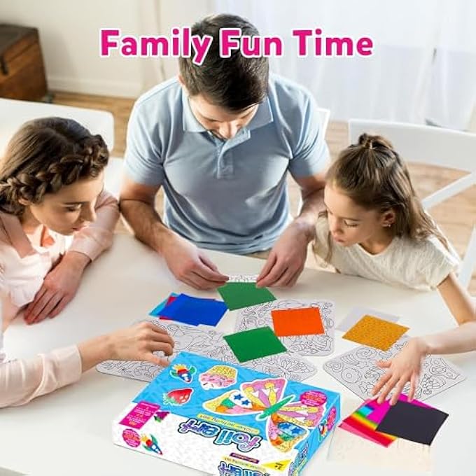 AM ANNA Foil Art Kit for Kids, Foil Fun Craft Kits & Supplies, No Mess Art for Kids, Foil Foam Stickers Art Craft Activity for Kids,DIY Creative Activity for 4+ Year Old Boys Girls - Image 2