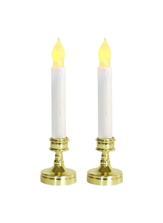 Electronic Candle Flameless Taper LED Candles Light, 2pc - Image 1