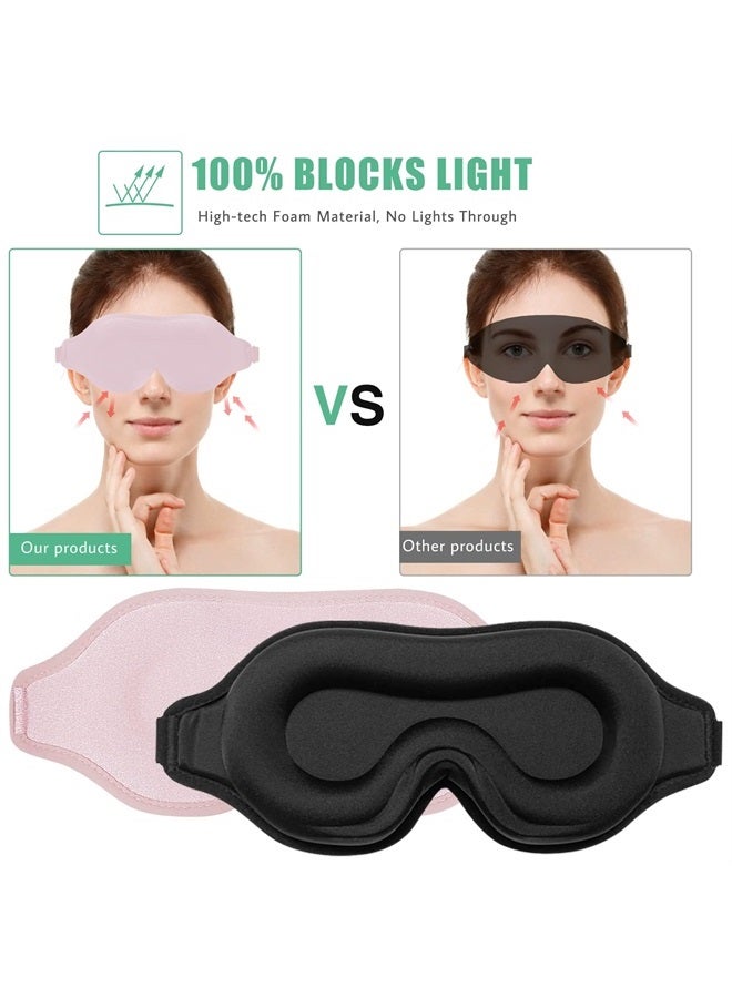 BeeVines Eye Mask for Sleeping, 2 Pack 3D Contoured Sleep Eye Mask with Adjustable Strap, BeeVines Molded Night Eye Sleep Mask for Lash Extensions, Eye Shade Cover for Traveling Yoga Nap - Image 3