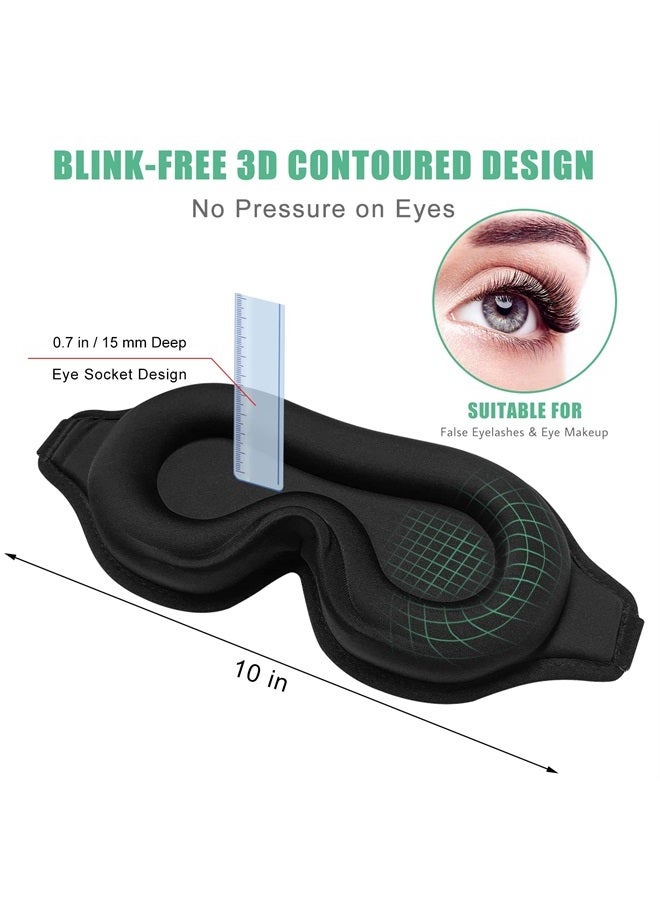 BeeVines Eye Mask for Sleeping, 2 Pack 3D Contoured Sleep Eye Mask with Adjustable Strap, BeeVines Molded Night Eye Sleep Mask for Lash Extensions, Eye Shade Cover for Traveling Yoga Nap - Image 2