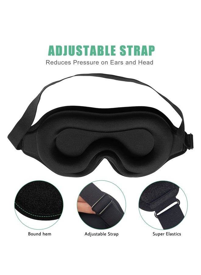 BeeVines Eye Mask for Sleeping, 2 Pack 3D Contoured Sleep Eye Mask with Adjustable Strap, BeeVines Molded Night Eye Sleep Mask for Lash Extensions, Eye Shade Cover for Traveling Yoga Nap - Image 4