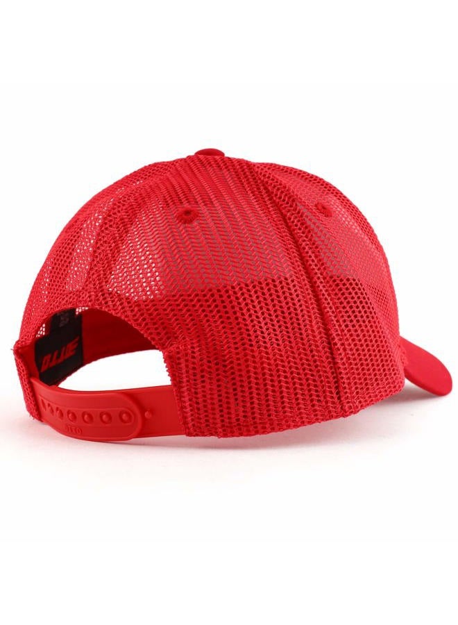 Armycrew Youth Size Kid's Cotton Twill 6 Panel Trucker Mesh Baseball Cap, Red, One Size - Image 3