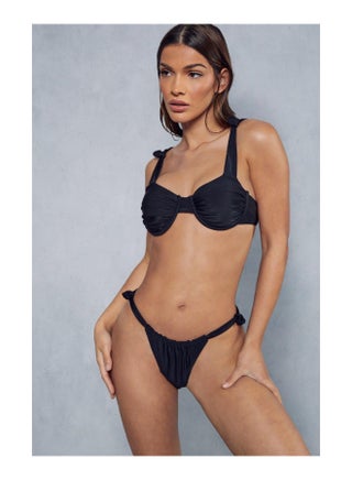 Knot Detail Ruched Bikini Set