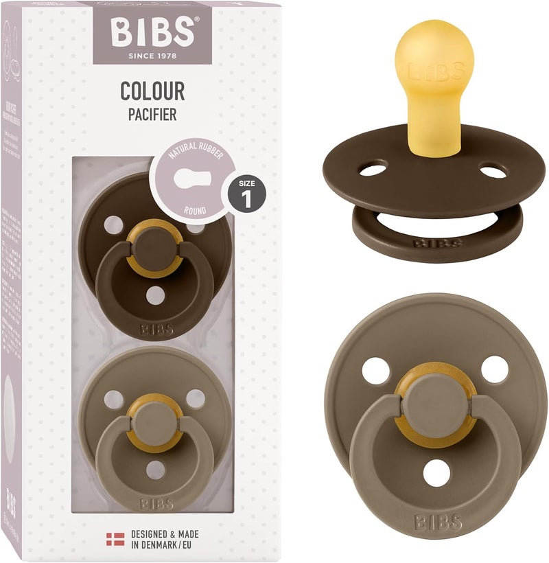 BIBS Colour Soother 2-Pack - Mocha/Dark Oak - Image 1