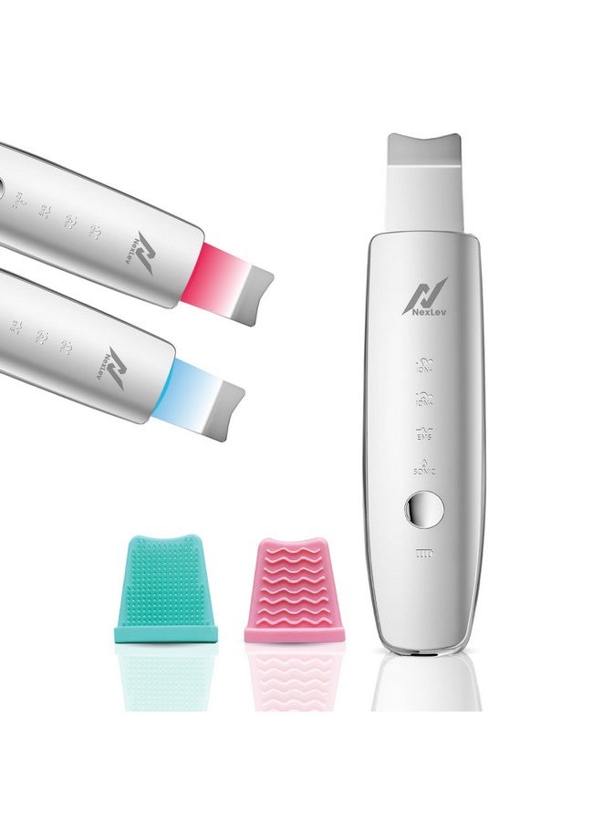 Nexlev Skin Scrubber|Red & Blue LED Therapy|Ultrasonic, EMS & Ionic Modes|Blackheads & Acne Control, Deep Cleansing, Skin Lifting|Dermatologist Approved|2 Silicone Cleaner Caps|Type C|Elixir Pro LE-03 - Image 1