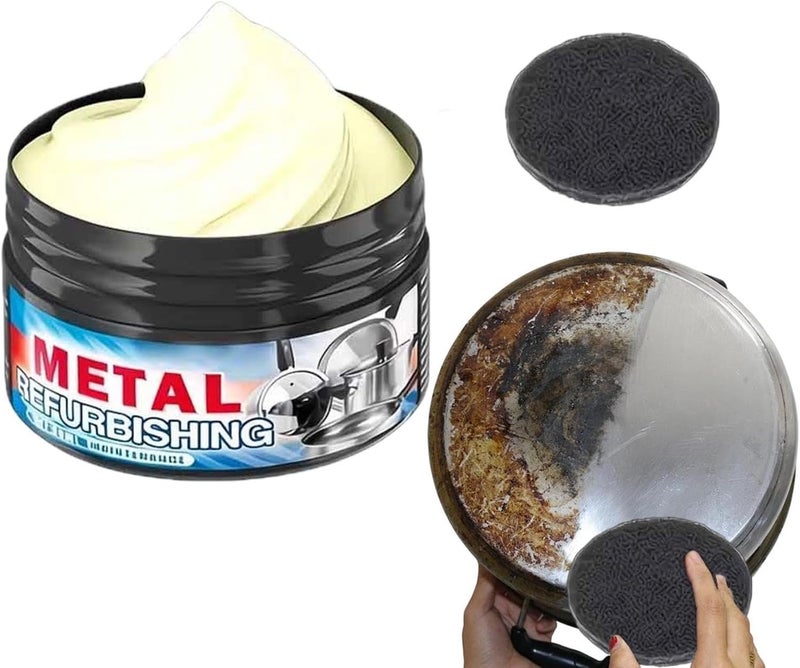 Stainless Steel Cookware Cleaner,Restoring Paste for Metal Cookware - Oven Restoration Cleaner,for Pot Pan Stove Sink Oven Kitchen Bathroom Apartment Restaurant Grilling Barbecue - Image 1