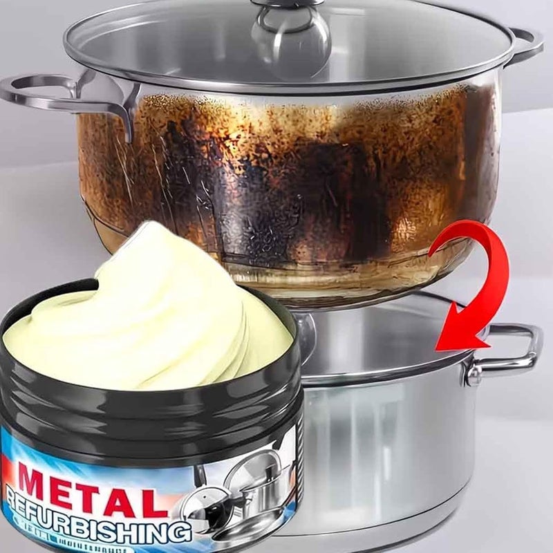 Stainless Steel Cookware Cleaner,Restoring Paste for Metal Cookware - Oven Restoration Cleaner,for Pot Pan Stove Sink Oven Kitchen Bathroom Apartment Restaurant Grilling Barbecue - Image 3