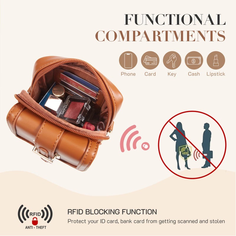 Missnine Small Crossbody Bags for Women Vegan Leather Cell Phone Purses Trendy RFID Wallet Purses with Adjustable Strap - Image 4