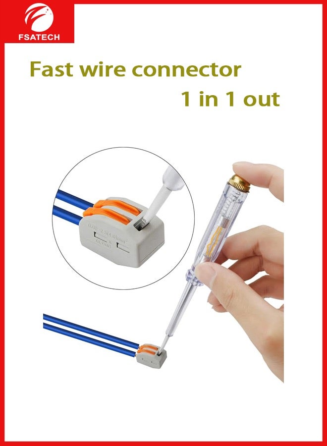 FSATECH 10 قطع من الأسلاك القابلة للتوصيل بدون لحام، أسلاك أحادية اللون، طرف سريع 1 في 1 خارج - Image 2
