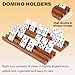 WodGod Wooden Domino Racks Set of 8 Wood Domino Tiles Trays Domino Holders Organizer for Mexican Train and Other Domino GamesDominos NOT Included - Image 4