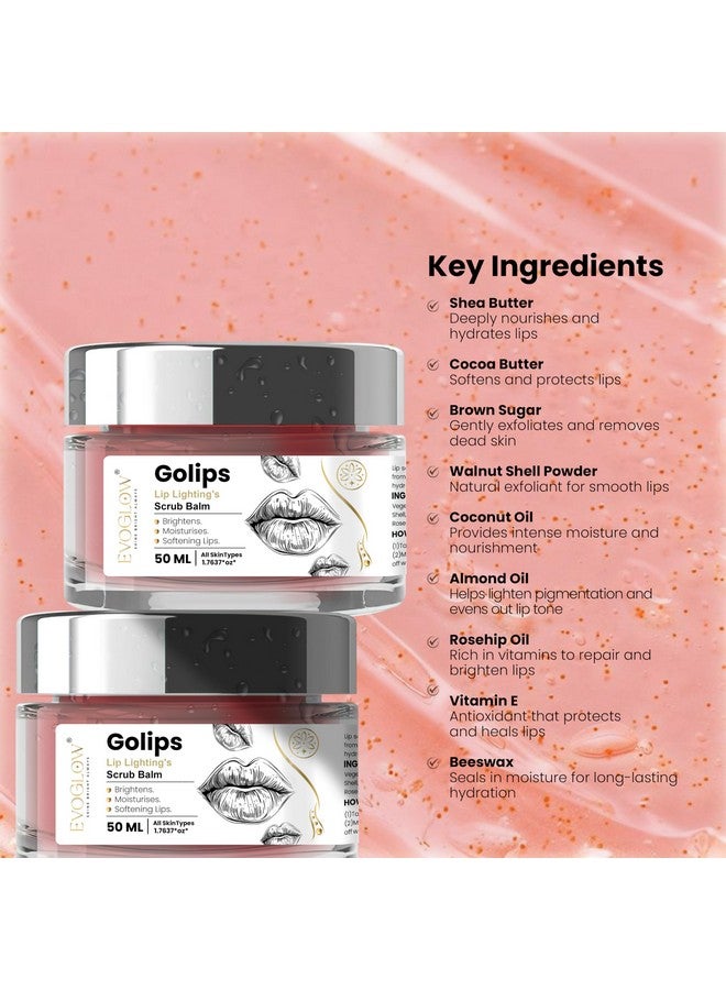 Golips Lip Lightening Scrub Balm, 50 ML, Brightening and Moisturising Formula - Image 3