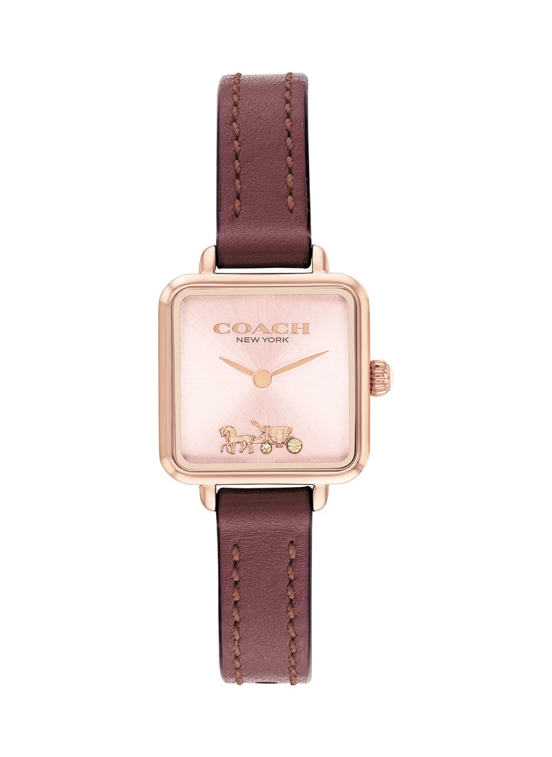 COACH Women's Analog Square Shape Leather Wrist Watch 14504229 - 22 Mm  - Image 2