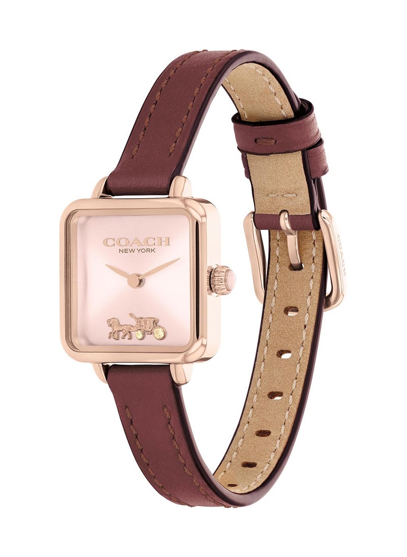 COACH Women's Analog Square Shape Leather Wrist Watch 14504229 - 22 Mm  - Image 1