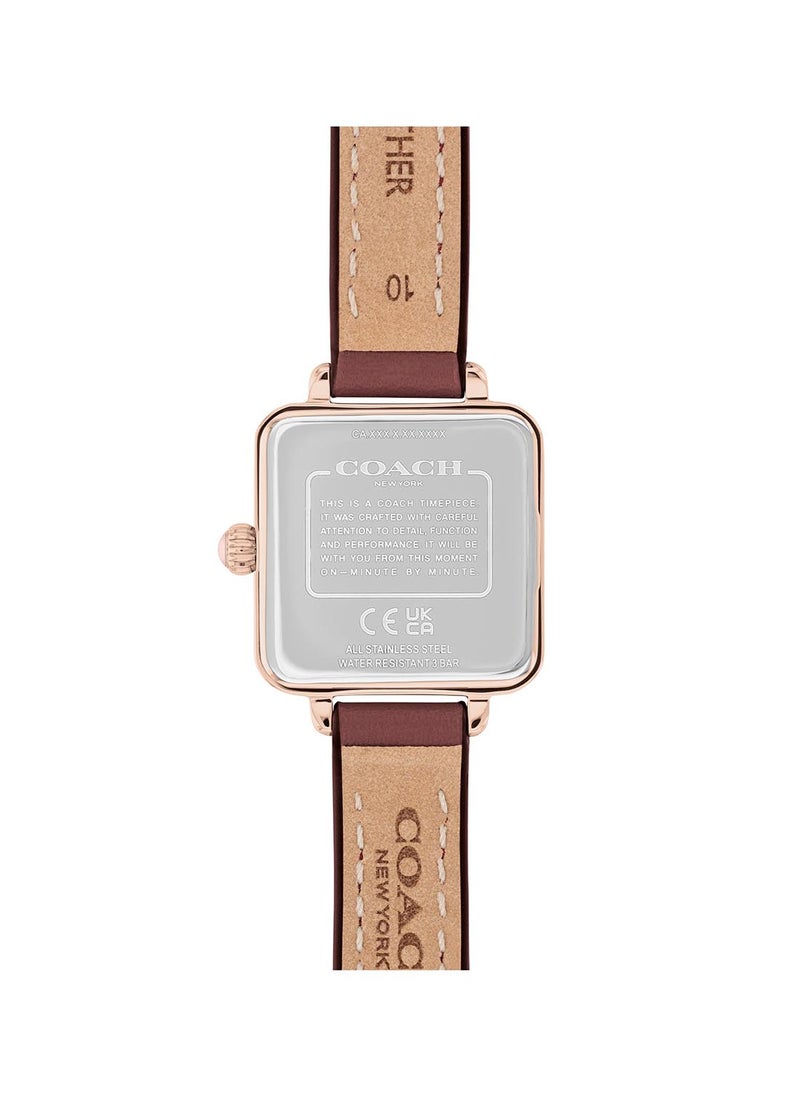 COACH Women's Analog Square Shape Leather Wrist Watch 14504229 - 22 Mm  - Image 3