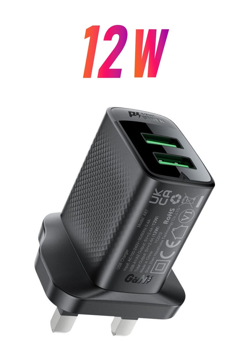 ACEFAST Wall Charger A87 12W (2xUSB-A) UK - Image 1