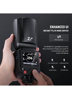 Neewer NEEWER Z2-C 2.4G TTL Round Head Flash Speedlite Compatible with Canon Cameras, 76Ws 1/8000s HSS with Diffuser, 2 Modeling Lamps, Upgraded UI, TTL/M Toggle Key, 3000mAh Battery, 600 Full Power Flash  - Image 4