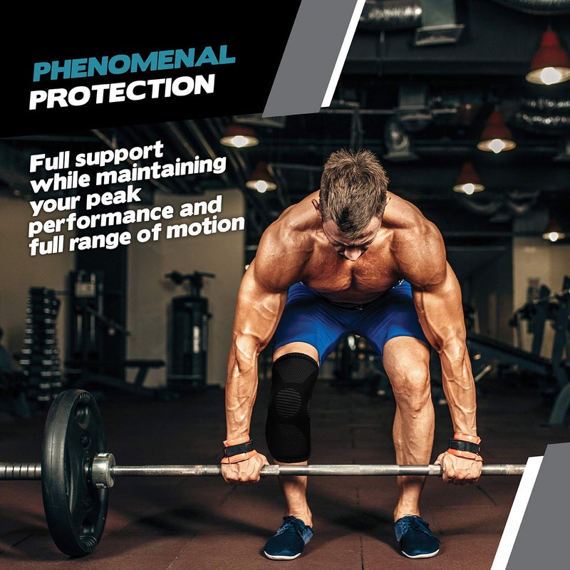 Powerlix Knee Compression Sleeve (Pair) - Best Knee Brace For Knee Pain For Men & Women - Knee Support For Running  Basketball  Volleyball  Weightlifting  Gym  Workout  Sports - Image 5