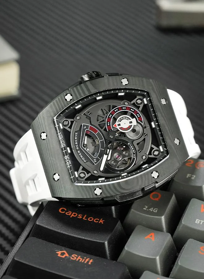 Tsar Bomba white Elemental Series 45.5mm Automatic Men's Watch with White Premium Rubber Strap for Men | Best Price UAE