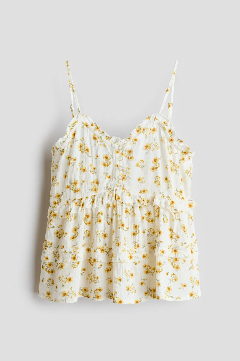H&M Frill-trimmed viscose top