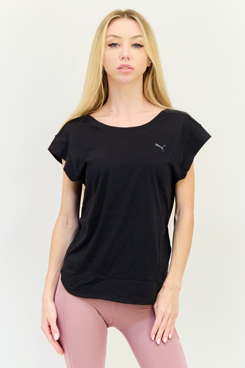 PUMA Women Sportswear Fit Cap Sleeves Training Top, Black - Image 1