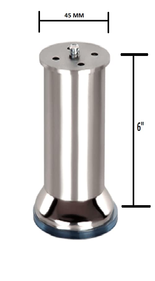 VMD Stainless Steel 6 45 MM Dia MATT Finish 2 mm Heavy Plate Sofa Furniture Legs Pack of 6 - Image 2