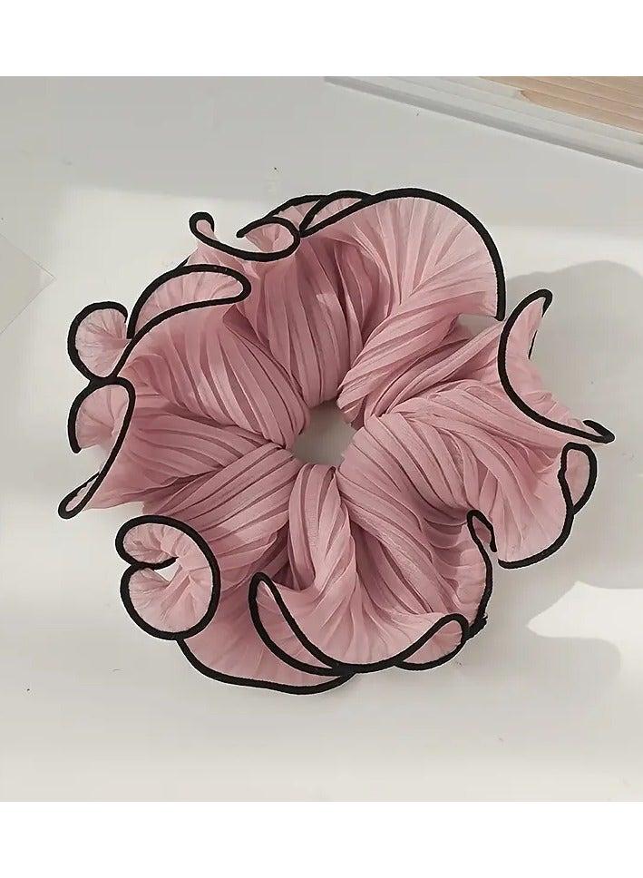Rozino 4pcs Elegant Minimalist Fabric Hair Rings, Solid Color Pleated Large Intestine Hair Loops, Versatile Fashion Hair Accessories for Daily Wear - Image 5
