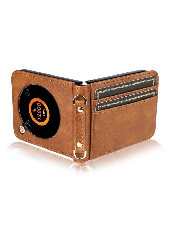 عام غطاء محفظة متوافق مع زدتي نوبيا فليب 2 5G، بحزام كتف متقاطع وحامل بطاقات، غطاء جلدي للهاتف القابل للطي للنساء والرجال والفتيات. - Image 4