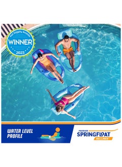 SwimWays SwimWays Spring Float Premium Recliner Pool Lounger for Swimming Pool, Inflatable Pool Floats Adult with Fast Inflation for Ages 15 & Up, Sky Blue  - Image 5