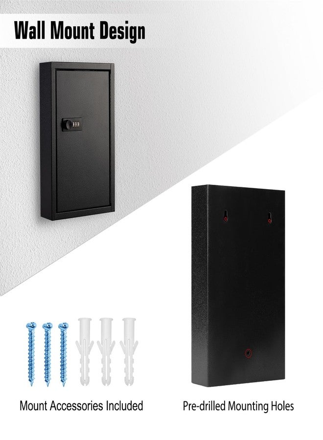 Sumerfnt Key Box Wall Mount with Code, Key Cabinet Lock Box for 40 Keys, Metal Key Storage Box with Key Tags and Number Stickers, 12.1"x 8.1" x 2.6" - Image 4