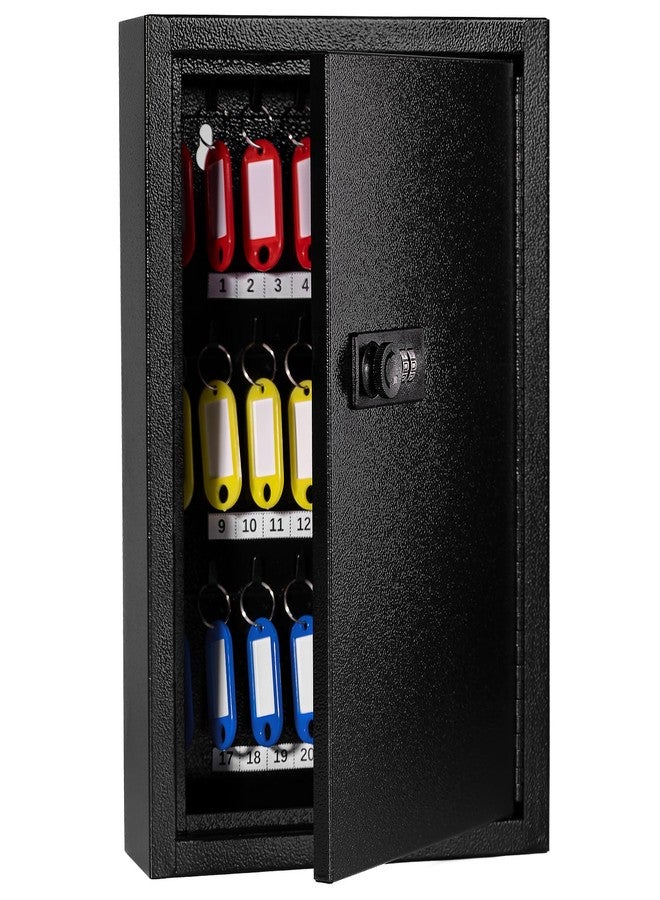 Sumerfnt Key Box Wall Mount with Code, Key Cabinet Lock Box for 40 Keys, Metal Key Storage Box with Key Tags and Number Stickers, 12.1"x 8.1" x 2.6" - Image 1