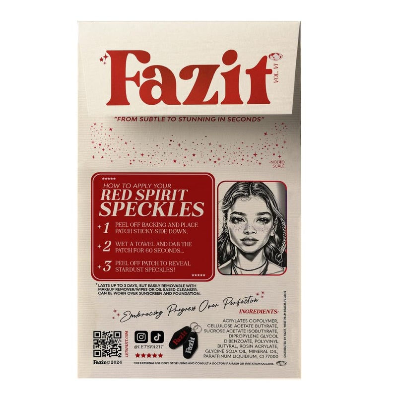 Fazit Makeup Patches - Red Speckles - Glow Up Make-Up Patches - Cute Glitter Makeup Accessories for Women - Cosmetic Glitter for Face - Image 2