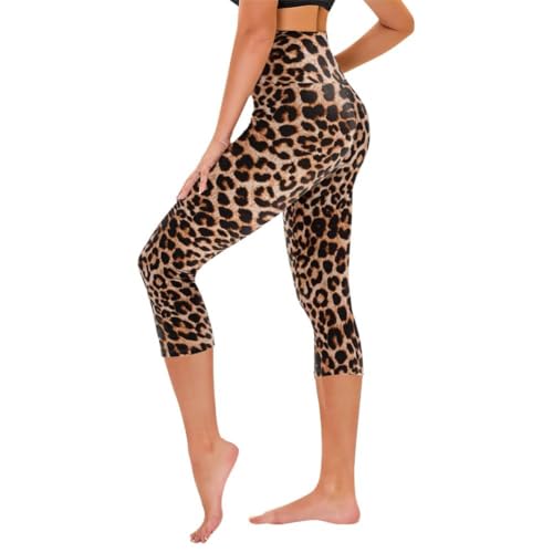 TNNZEET Capri Leggings for Women - Tummy Control Black Leggings with Pockets High Waisted Yoga Pants Workout Cycling Leggings - Image 1