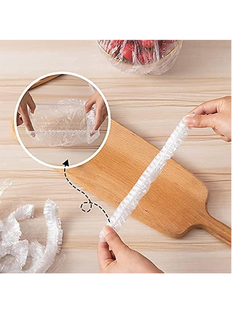Plastic Wrap for Food Airtight Bag Universal Kitchen Packaging Airtight Fresh Preservation ，Reusable Elastic Adjustable Bowl Lid, Bowl Storage for Leftovers And Meal Preparation (300pc)