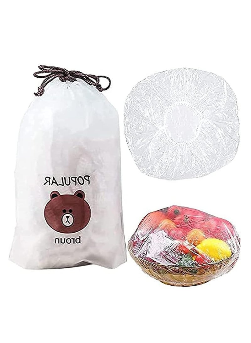 Plastic Wrap for Food Airtight Bag Universal Kitchen Packaging Airtight Fresh Preservation ，Reusable Elastic Adjustable Bowl Lid, Bowl Storage for Leftovers And Meal Preparation (300pc)