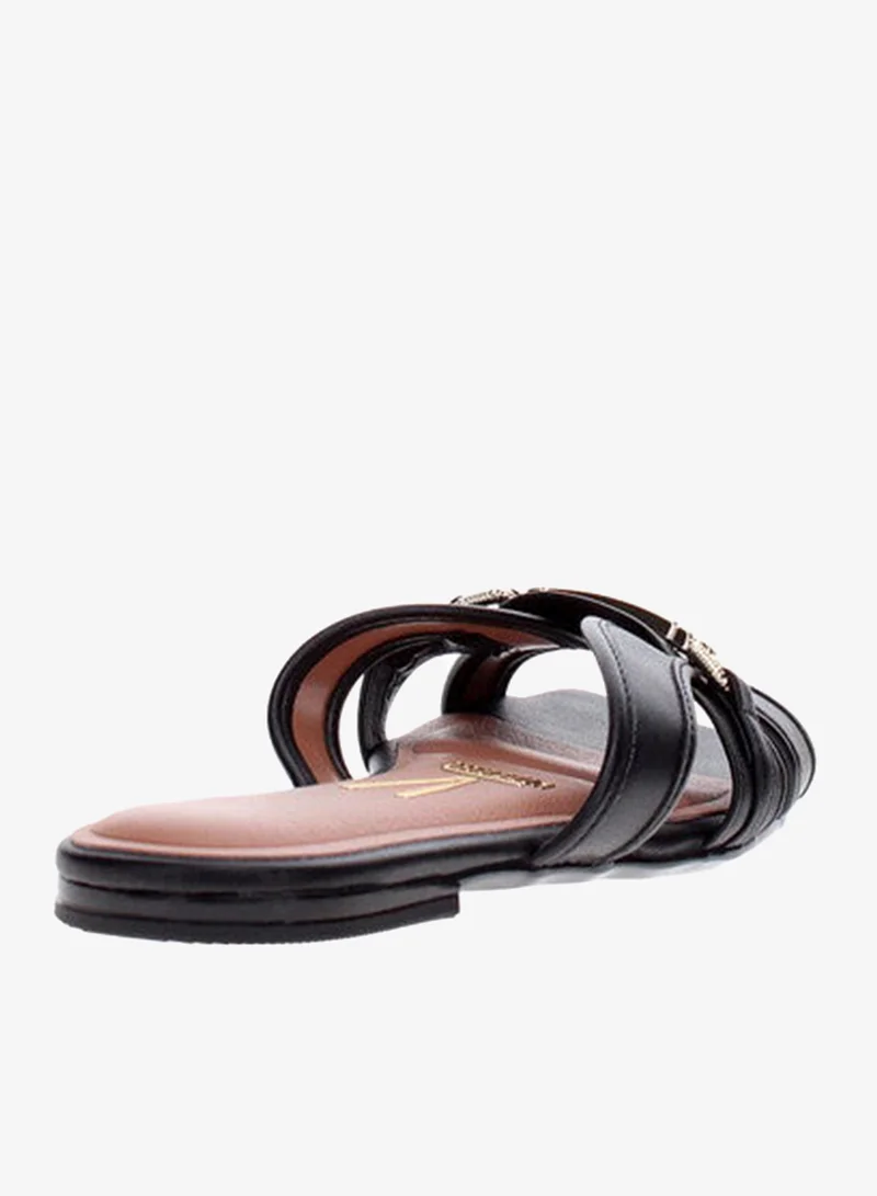 VIZZANO Black Flat Sandals for Women – Stylish Ladies Flat Sandals & Comfortable Flat Slippers for Women | Best Price UAE