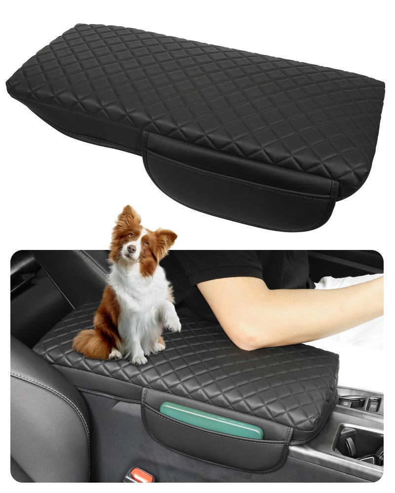 SDPVorn Center Console Armrest Cover for Toyota Camry Arm Rest Covers Pad with Side Pockets Black Faux Leather Interior Accessories for Camry 2025