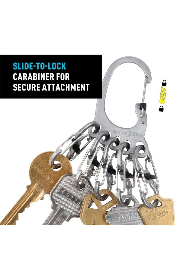 NITE IZE Klkbf-11-R6 Bigfoot Locker Keyrack, Carabiner Chain With 5 Stainless Steel Locking S-Biner Toes To Hold Keys Separately + Securely, 1, Silver - Image 4