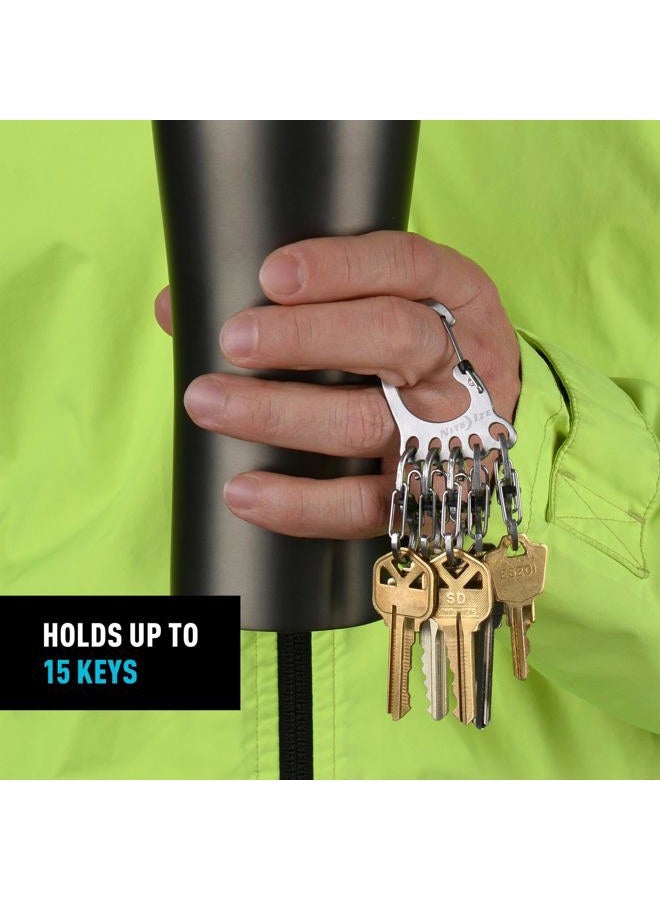 NITE IZE Klkbf-11-R6 Bigfoot Locker Keyrack, Carabiner Chain With 5 Stainless Steel Locking S-Biner Toes To Hold Keys Separately + Securely, 1, Silver - Image 5