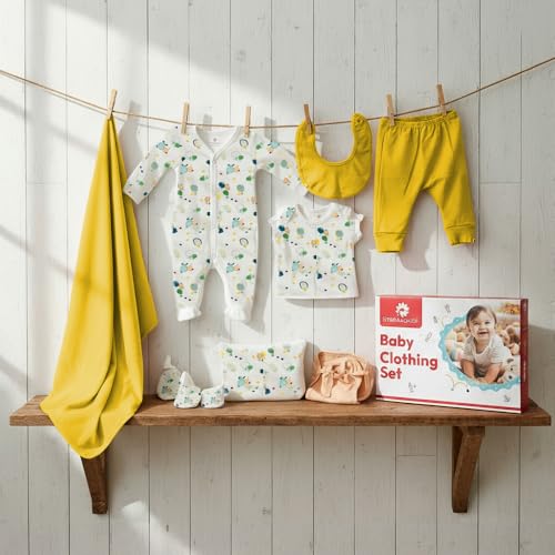 StarAndDaisy New Born Baby Clothes 0-6 Months Gift Set of 12 / Soft Pure Cotton Baby Gifts Newborn/Perfect Newborn Baby Gift Set for Boys & Girls - Image 1