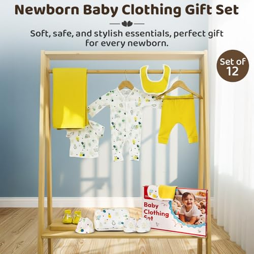 StarAndDaisy New Born Baby Clothes 0-6 Months Gift Set of 12 / Soft Pure Cotton Baby Gifts Newborn/Perfect Newborn Baby Gift Set for Boys & Girls - Image 2