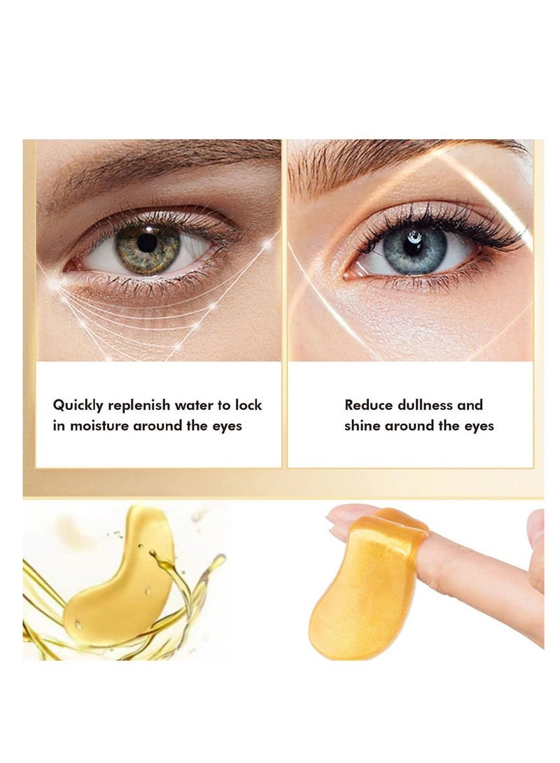 Captaintech Eye Patches, 24K Under Eye Patches for Dark Circles, Golden Under Eye Mask Amino Acid and Collagen, Under Eye Mask for Face, Dark Circles and Puffiness, 10 Pairs - Image 3