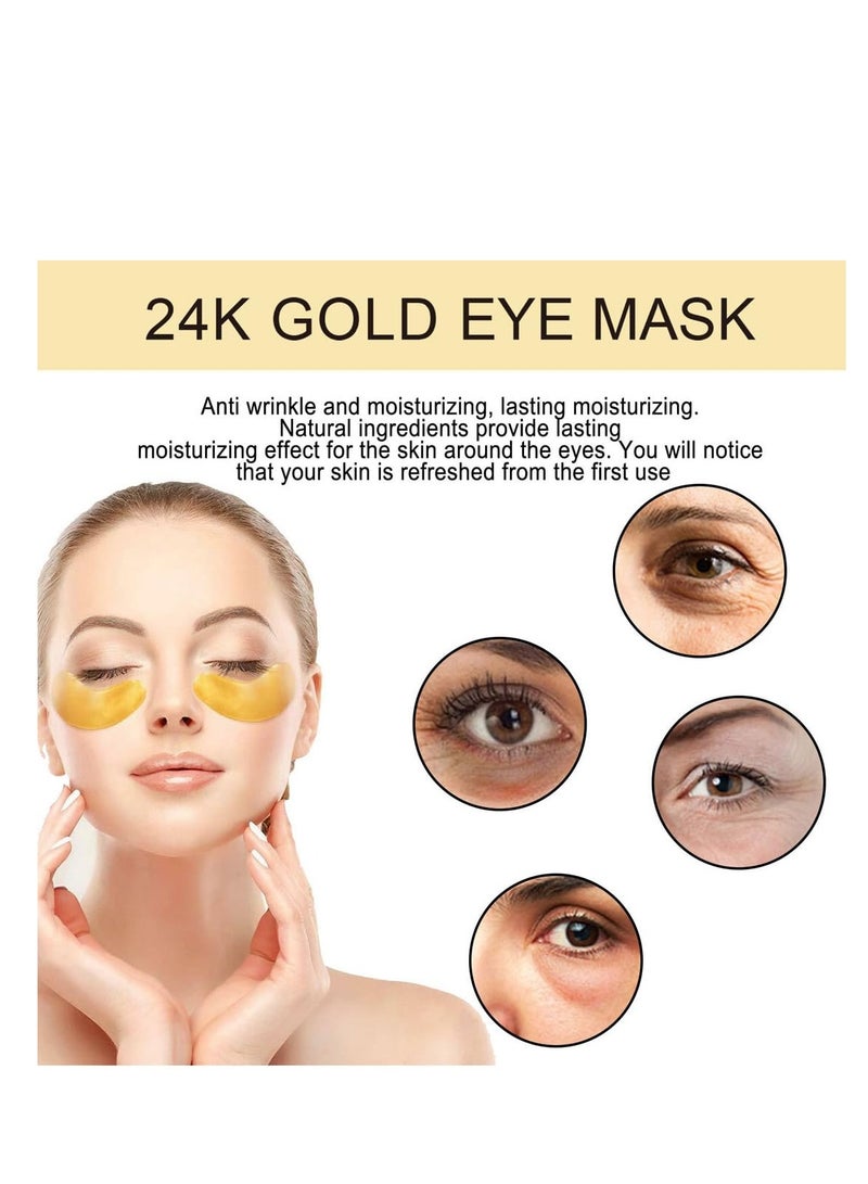 Captaintech Eye Patches, 24K Under Eye Patches for Dark Circles, Golden Under Eye Mask Amino Acid and Collagen, Under Eye Mask for Face, Dark Circles and Puffiness, 10 Pairs - Image 5
