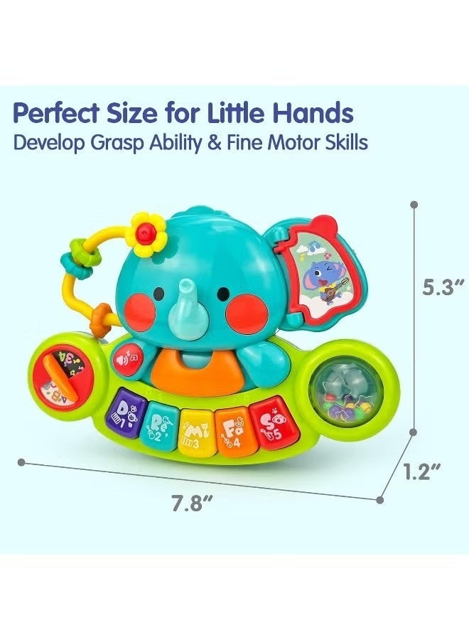 HOLA Baby Toys 6 to 12 Months Musical Elephant Piano Baby Toy 6 Months Plus 12 18 Months Interactive Early Learning Toys for 6 Month Old Babies Girls Boys Gifts - Image 2