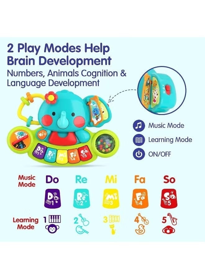 HOLA Baby Toys 6 to 12 Months Musical Elephant Piano Baby Toy 6 Months Plus 12 18 Months Interactive Early Learning Toys for 6 Month Old Babies Girls Boys Gifts - Image 3